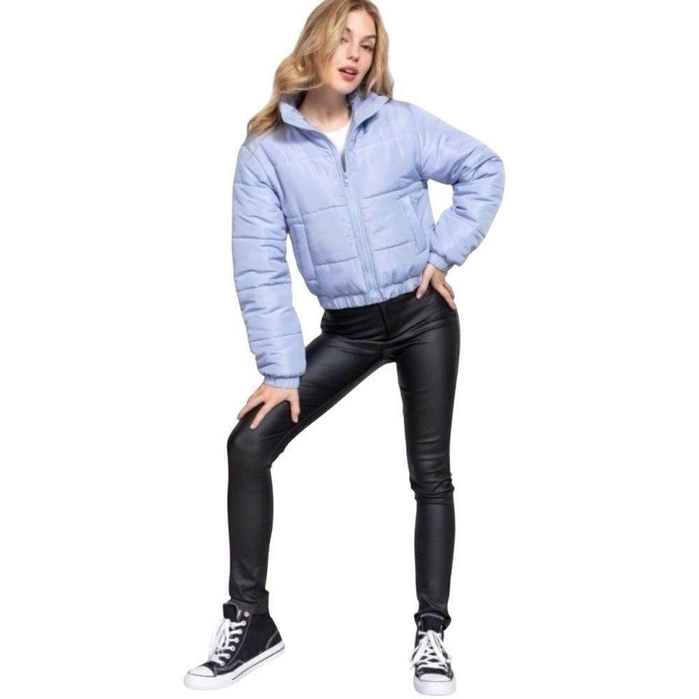 🔴2 for 70🔴 Active USA jacket cropped light blue puffer jacket size Small